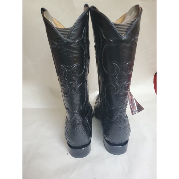 LOS ALTOS BLACK GENUINE CROCODILE CAIMAN TAIL J-TOE WESTERN BOOT 7EE 900205